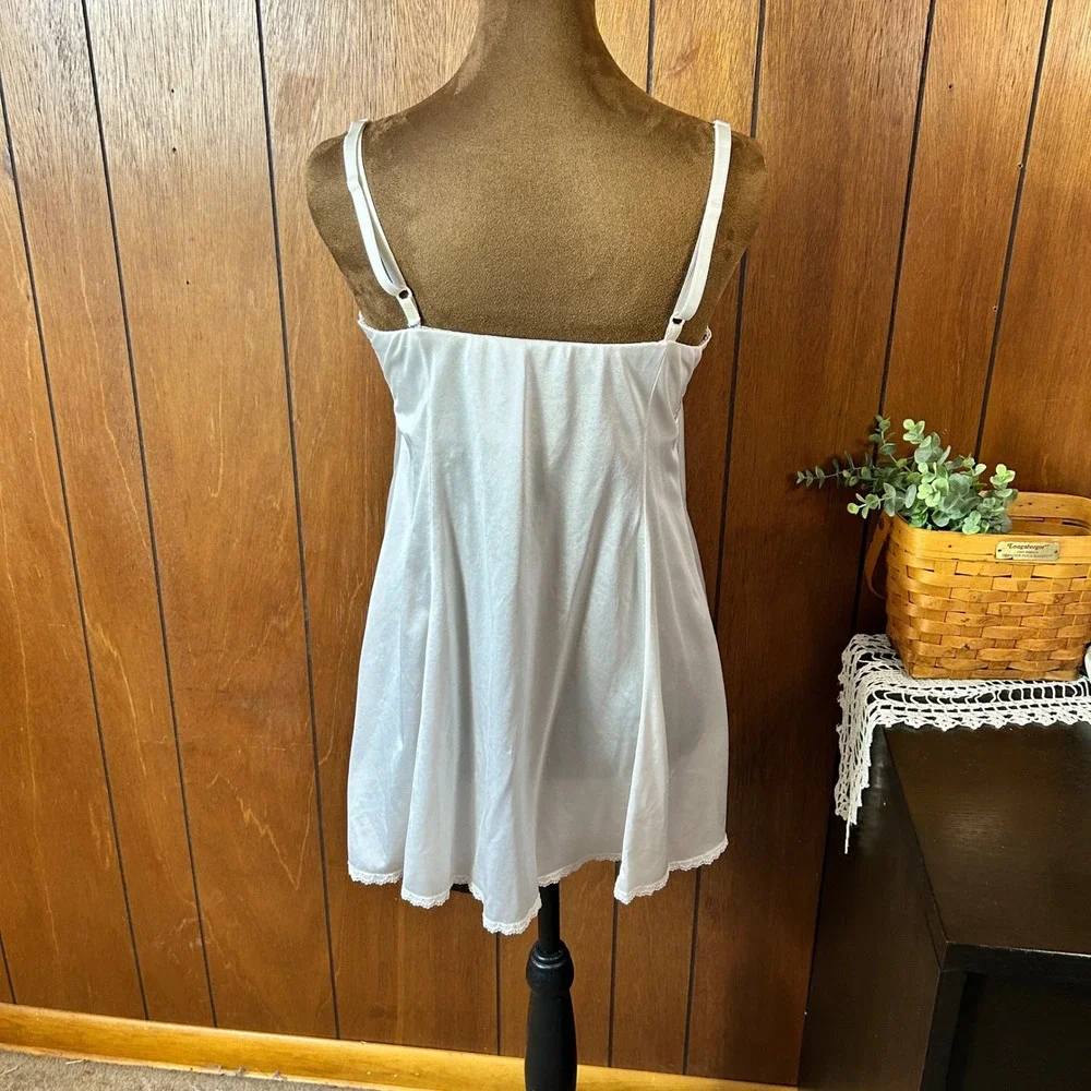 Vintage OLGA Lace Trim Slip Chemise Babydoll Nightgown‎ Lingerie Womens M